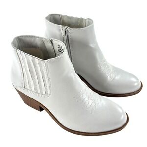 Frye Ankle Chelsea Boots Sz 5 M White Western Zip Boho Western Indie Coastal‎